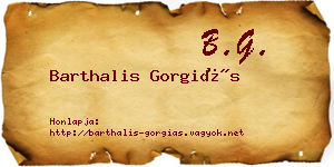 Barthalis Gorgiás névjegykártya